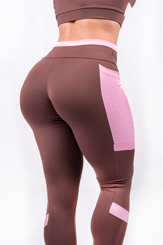 SculptFlex™ Leggings – Marrone & Rosa Edition